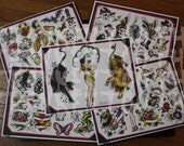 Set of 5 traditional flash designs watercolor prints