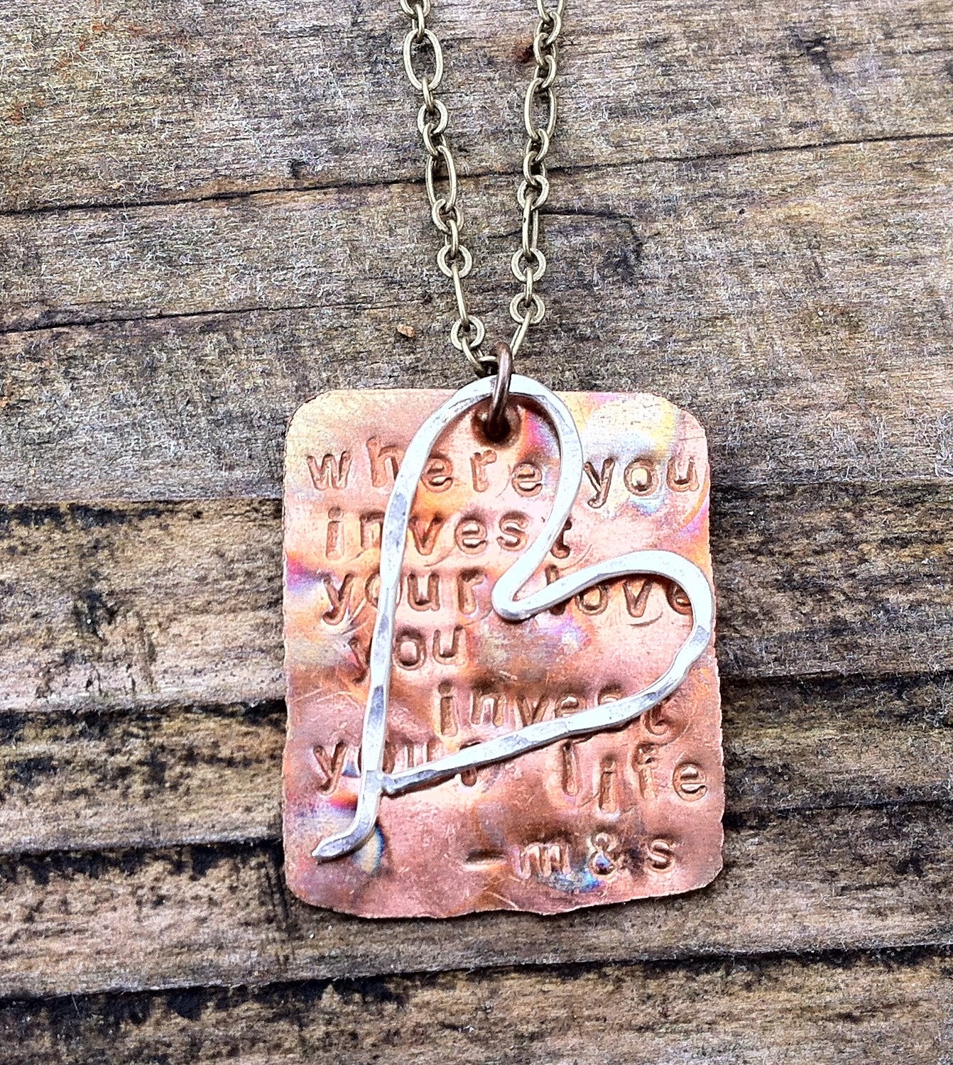MUMFORD & SONS "Where you invest your love, you invest your life"- necklace