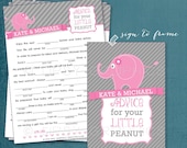 Advice for the Peanut. Elephant Baby MadLibs by Tipsy Graphics. Baby Wishes AdLib. Baby Statistics. Printable Cards, any Colors Il_170x135