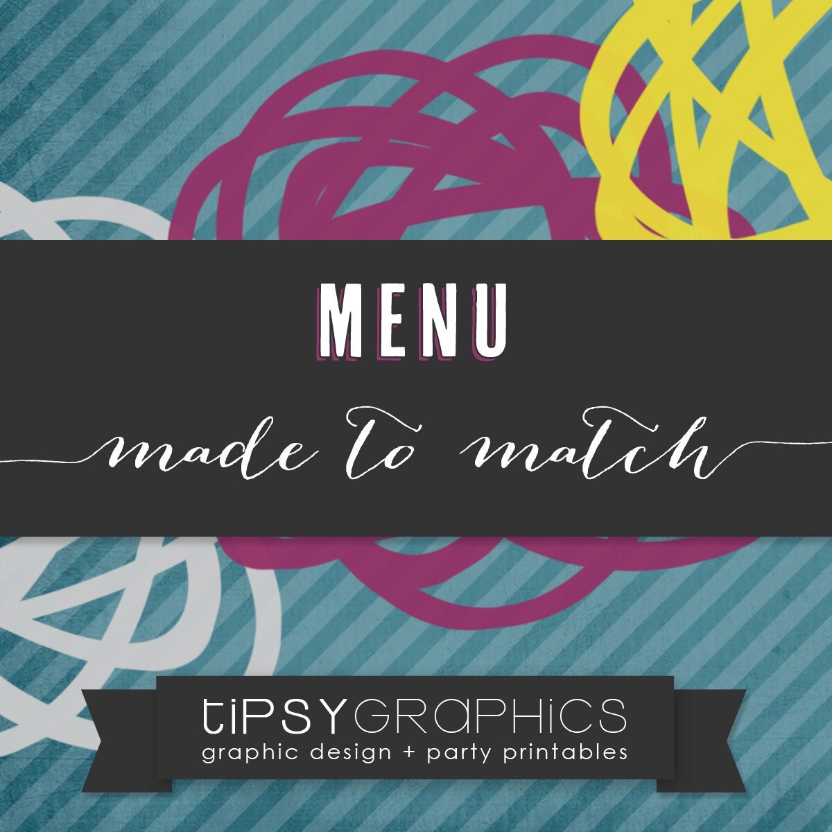 Menu. Printable ADD ON. Baby or Bridal Shower Menu. Made to Match any Tipsy Graphics Design Il_570xn
