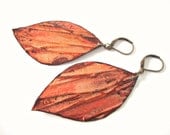 Autumn Jewelry Burnt Orange Fall Leaf Earrings Upcycled Aluminum Can
