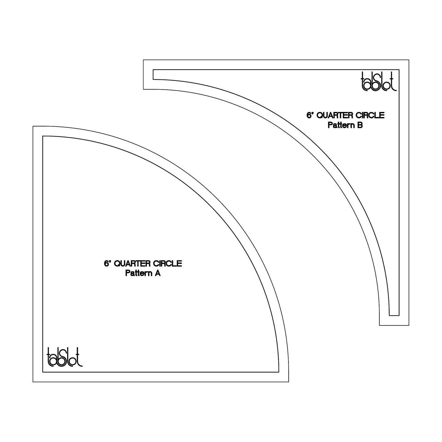 6 inch Quarter Circle Template Set