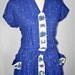 Vintage French Soleiado Blue Cotton Dress Sz 44 LARGE