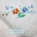 Vintage Embroidered Tablecloth 4 Napkins Irish Linen Unused 34 x 35
