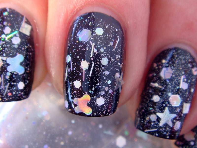 Nail polish - "Ode to the elite" silver holographic glitter nail polish - 13ml bottle