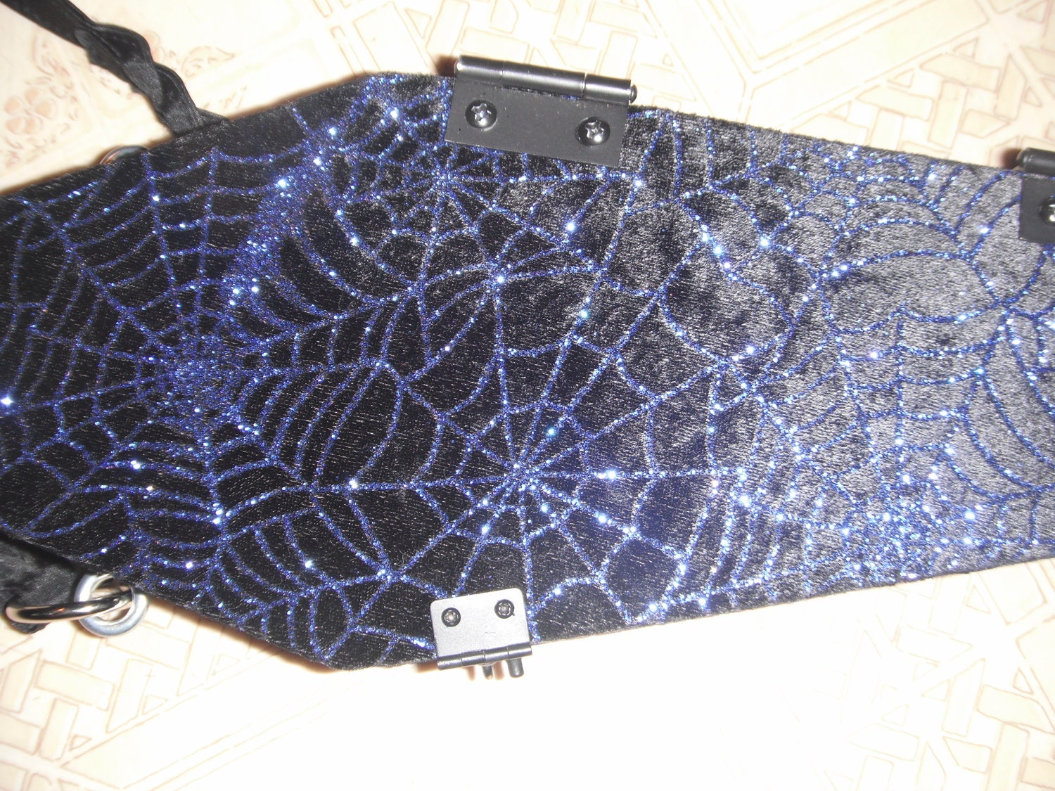 Blue Spider Web Coffin Purse