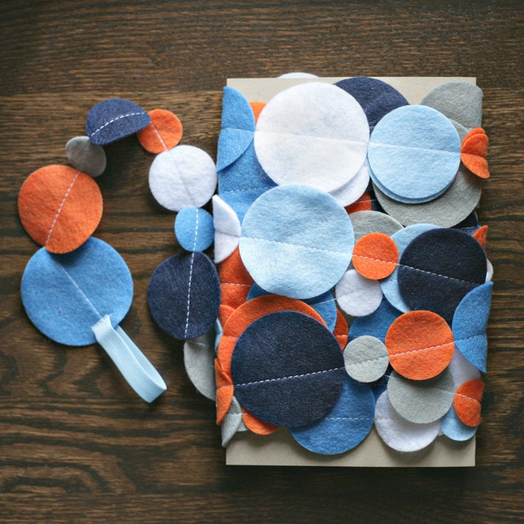 Fun Felt Garland - Orange, Gray, Blue and White - 15 ft