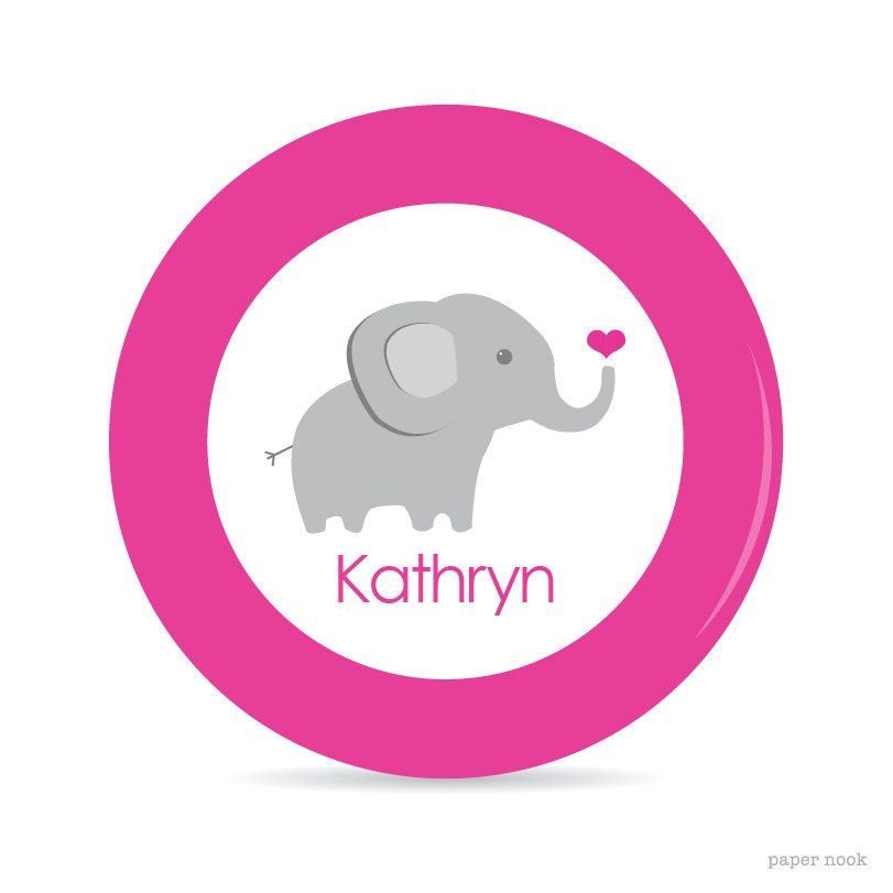 Elephant Personalized Plate - Melamine