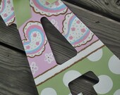 FANCY PARTY - LARGE Handpainted Letter (set) - A Paisley Colorful Ladybug Party - Nursery Monogram