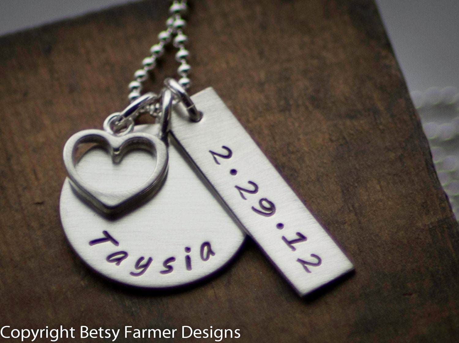 New Baby Jewelry with Heart Charm - Personalized Sterling Silver Necklace - For Mom - Birthdate - Custom