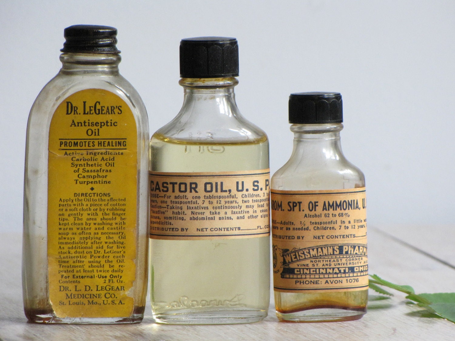 vintage collection of medicine bottles