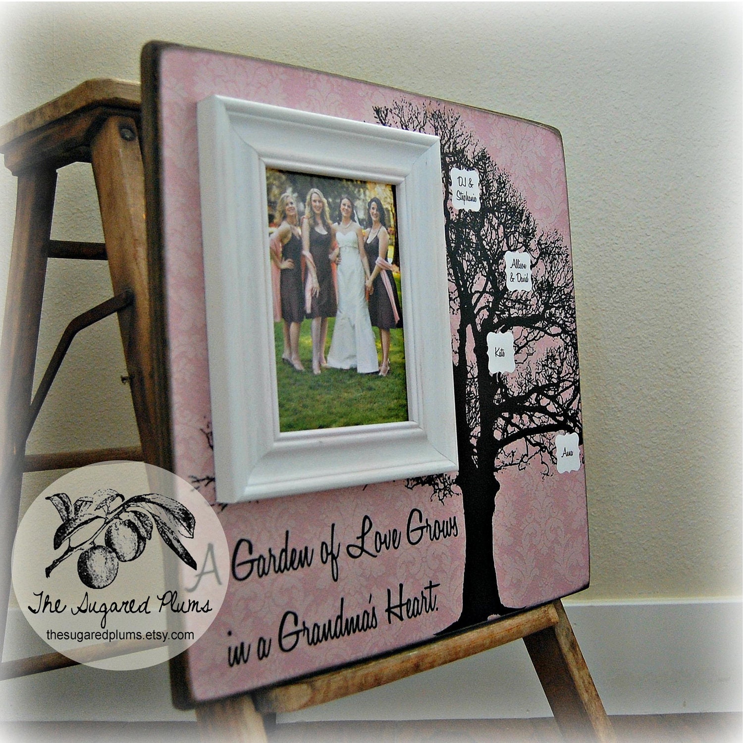Custom Grandma Picture Frame, Mother, Mom, grandmother, grandchild, grandma, Nana, Mimi 16x16 A Garden Grows
