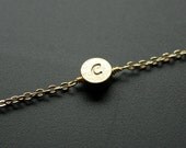 Personalized Bracelet Custom Initial Bracelet Gold Round Disc Bead Bracelet Personalized jewelry