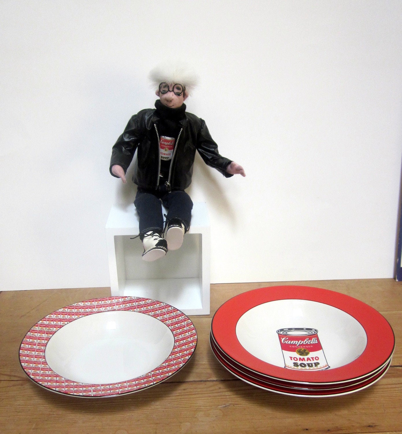 set 4 Andy Warhol Campbell soup BLOCK ART SOUP by welovelucite