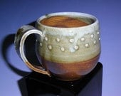 Lovely, Large, Dotted Wheel Thrown Mug