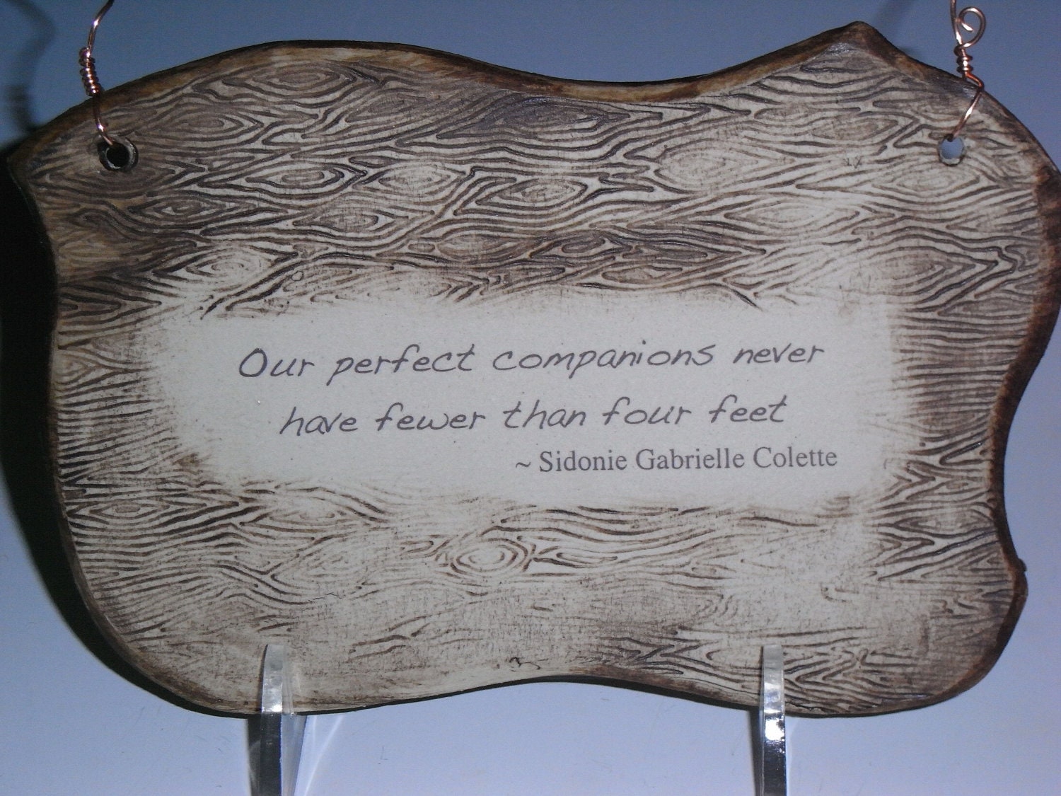 Colette Dog Cat Horse Lover Quote Ceramic Plaque