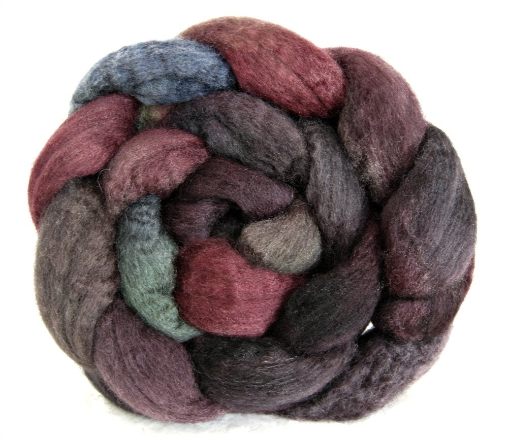 Roving, BFL wool, spinning fiber, hand painted bfl roving, bfl combed top, felting fiber