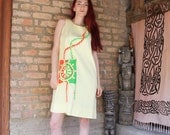 Dress 1960s Vintage 60s Nautical Sailor Ships Wheel Yellow Mod M L
