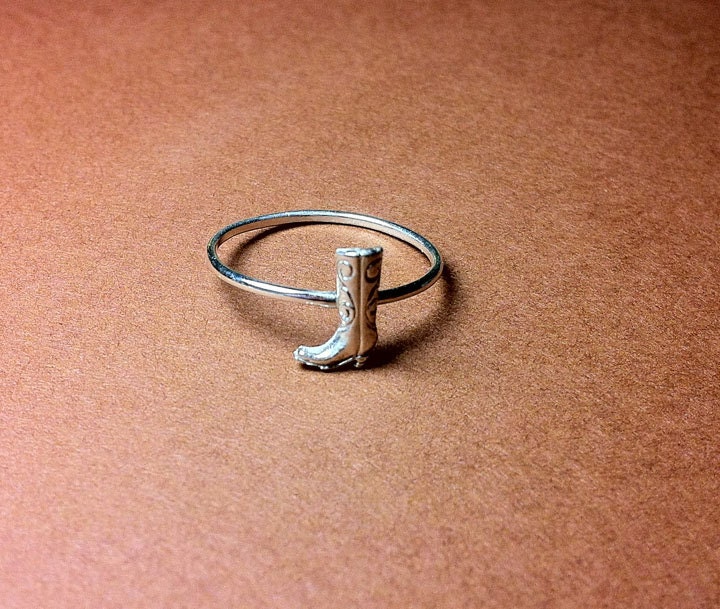 Silver Cowboy Boot Ring