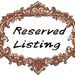 Reserved for Margarita
