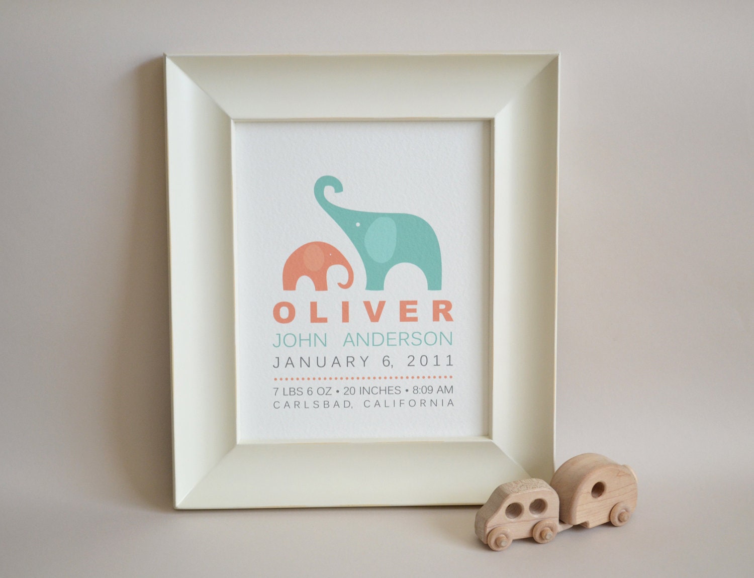 Modern Birth Announcement Print - Custom Wall Art