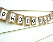 PHOTO BOOTH Rustic Burlap Banner, Custom Colors Available