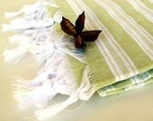 Green Cotton Peshtemal Bath Beach Towel Eco Friendly Natural High Quality HandWoven Turkish Cotton Bath,Beach,Spa,Yoga,Pool Towel