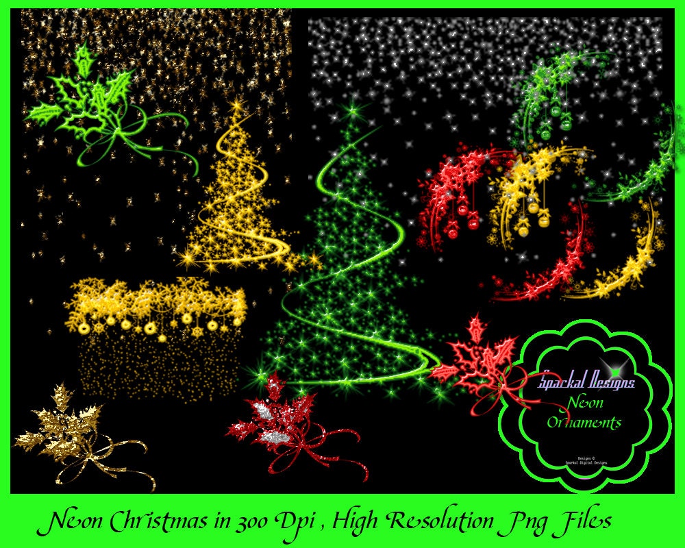 RED Christmas Christmas Tree Elements Christmas Clip Art Images Instant Download Digital Scrapbooking, Christmas Clipart Il_570xn