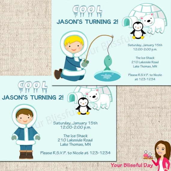 PRINTABLE Arctic Boy Party Invitations (Character of your choice) Il_570xn
