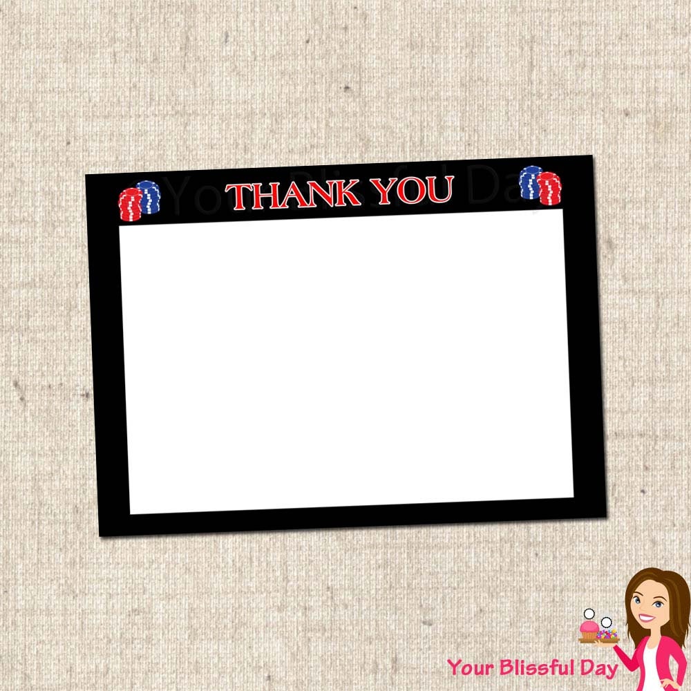 PRINTABLE Poker Party Thank You Cards Il_570xn