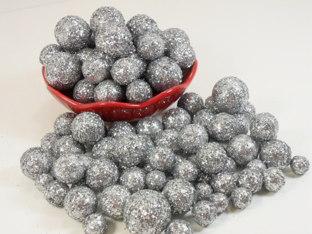 Silver Glitter Balls Styrofoam Styrofoam Beads by CraftingDaily