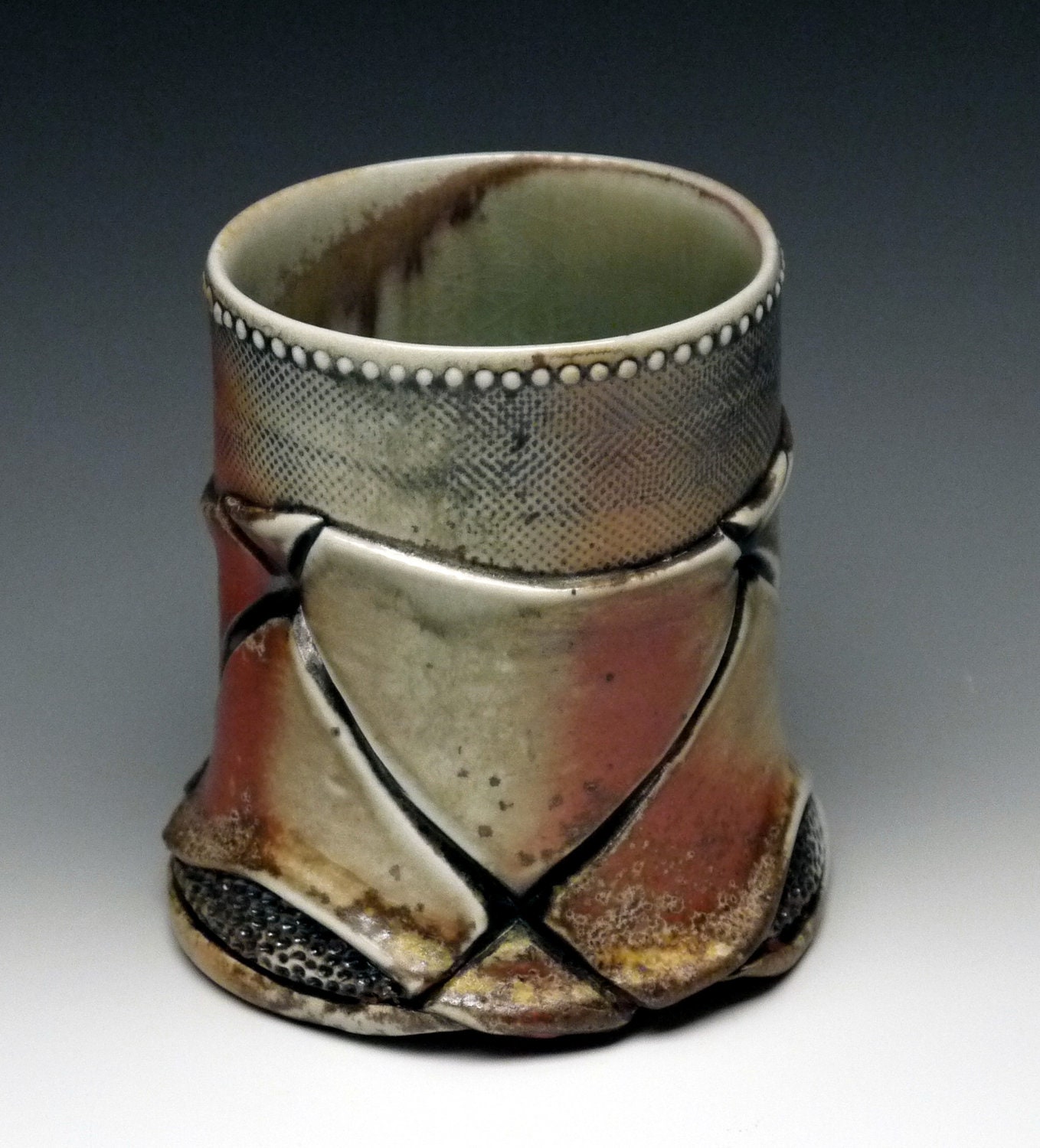 Coffee / Tea Cup, oribe glaze, woodfired