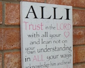 Personalized Name Wood Sign - Proverbs 3:5-6 Trust in the Lord...