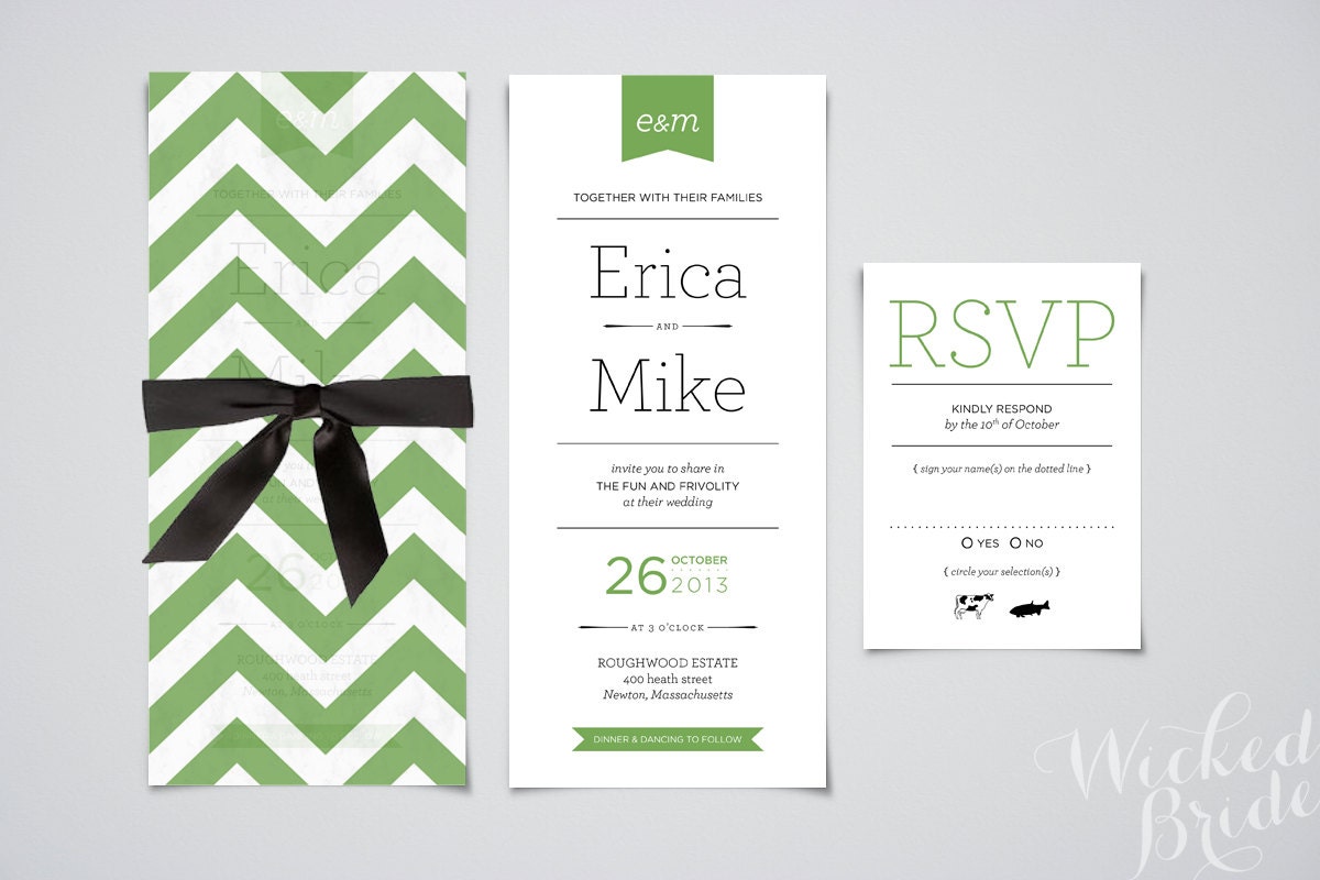 Modern Playbill Wedding Invitations