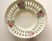 Formalities by Baum Bros. Slotted Vintage Dish with Roses "Maria" Pattern