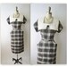 50's Secretary Dress // Vintage 1950's Plaid Cotton Fitted Shirtwaist Casual Wiggle Dress L