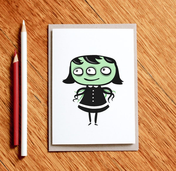Octogirl Greeting Card - Recycled, Eco Friendly