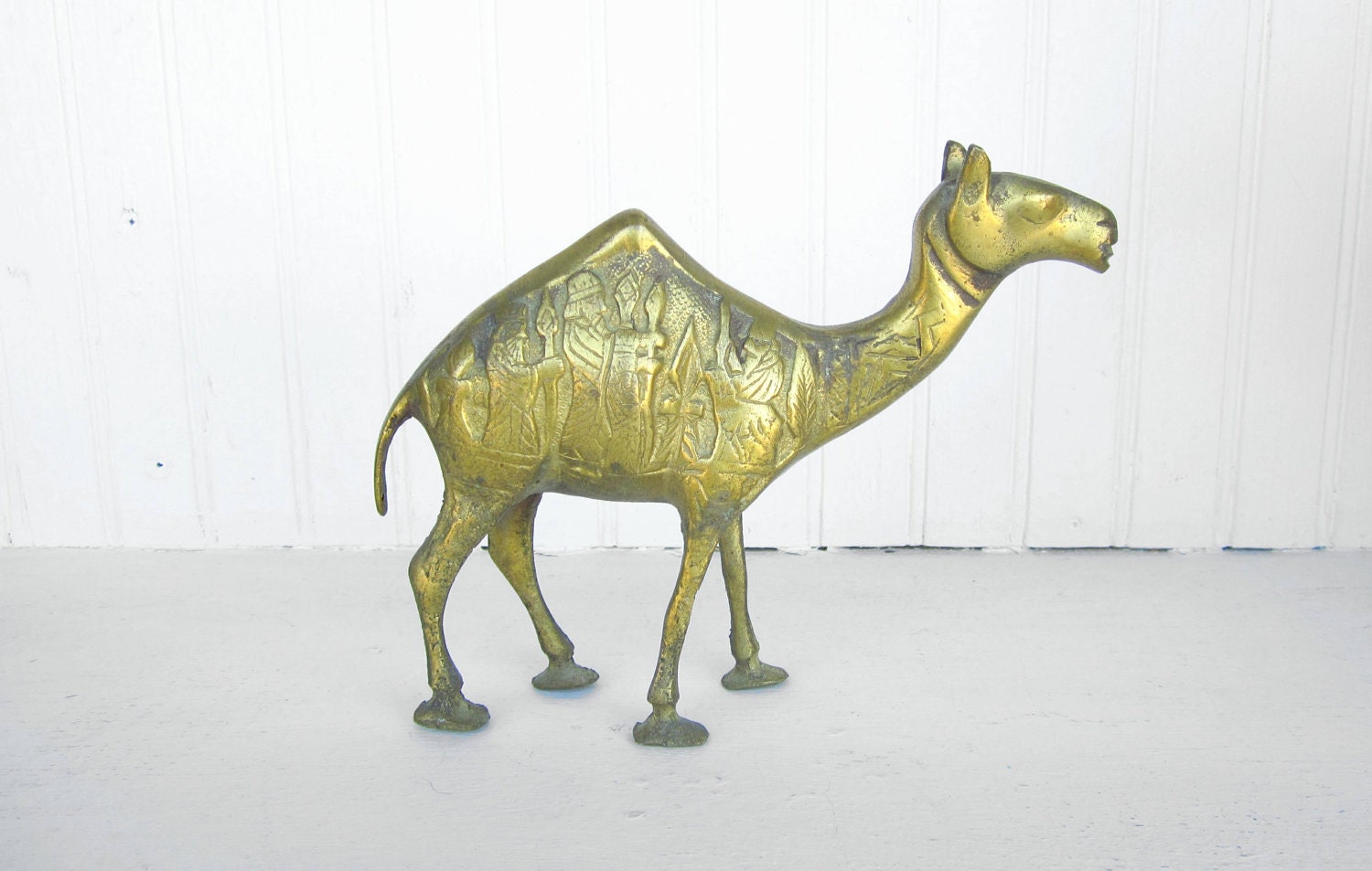 Vintage Brass Camel Three Wise Men Figurine Nativity Camel