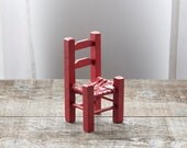 vintage painted wood chair : painted red back to school by 24pont
