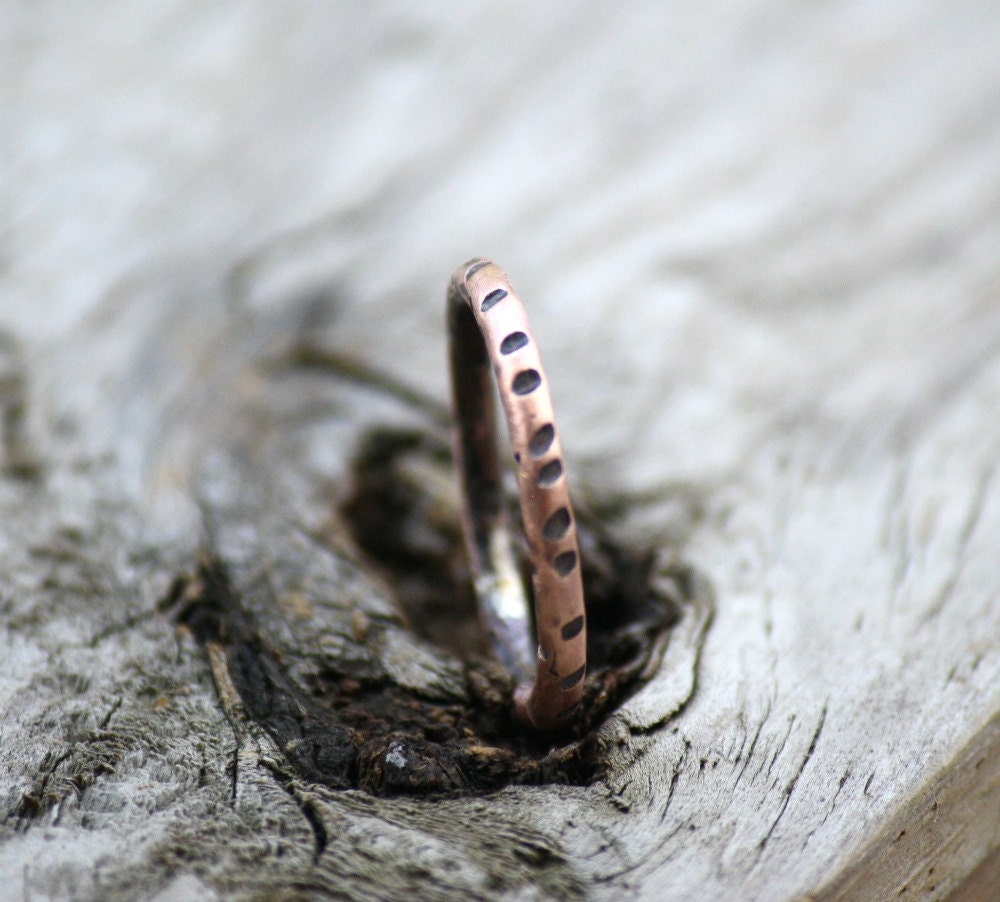 Unique Single Copper Ring,  Round Oxidized Copper Ring, Your size ,Unique Copper Rings, Earthy Copper Rings, Unisex