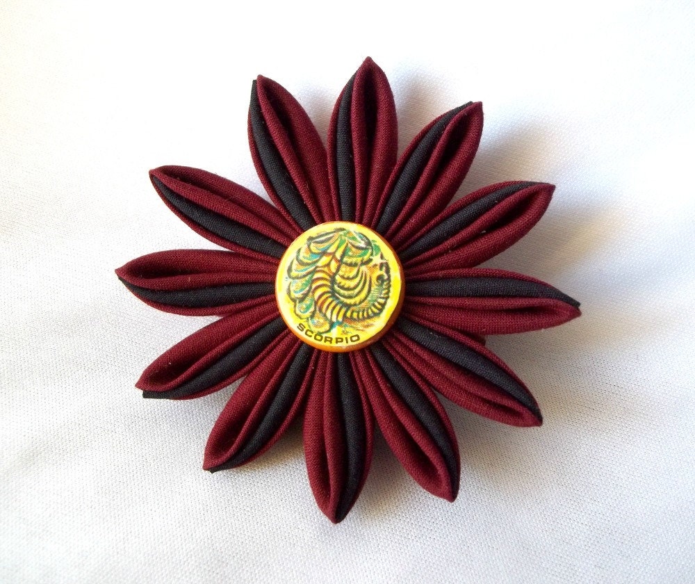 Scorpio Hair Clip Kanzashi Flower