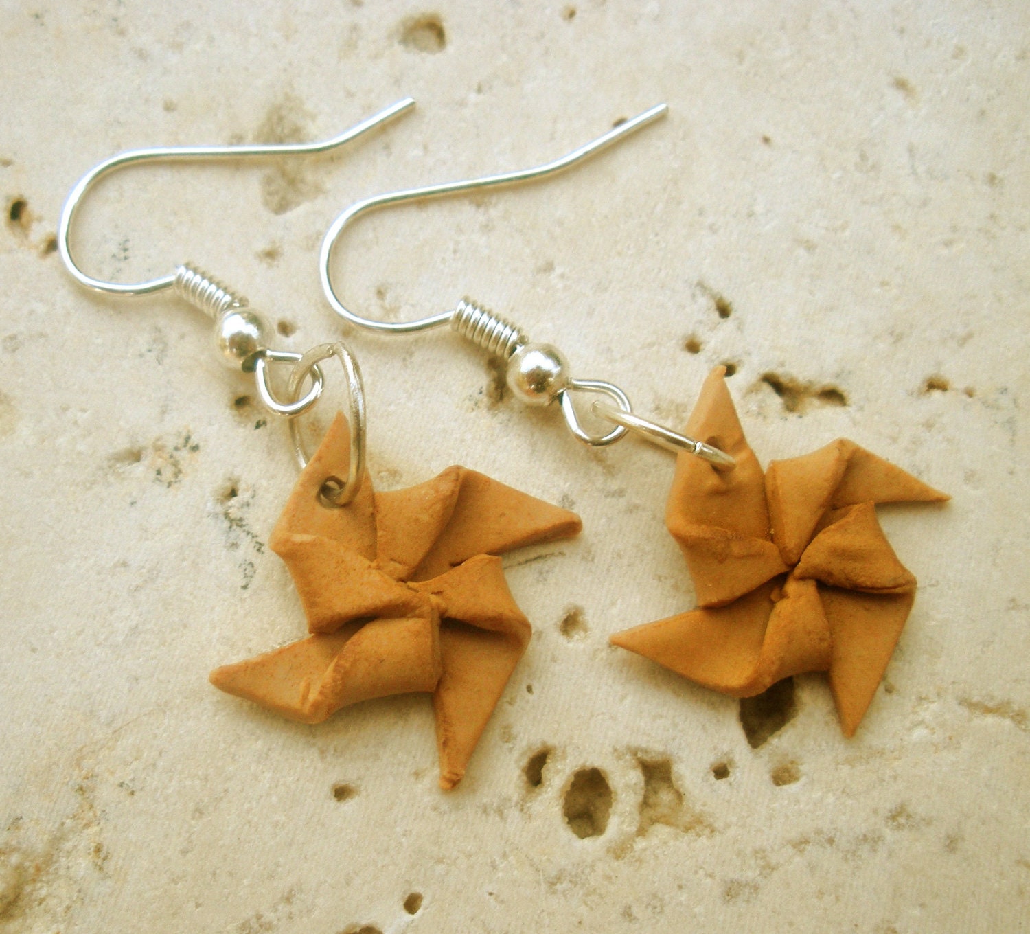 Miniature PINWHEEL COOKIES hook/dangling EARRINGS