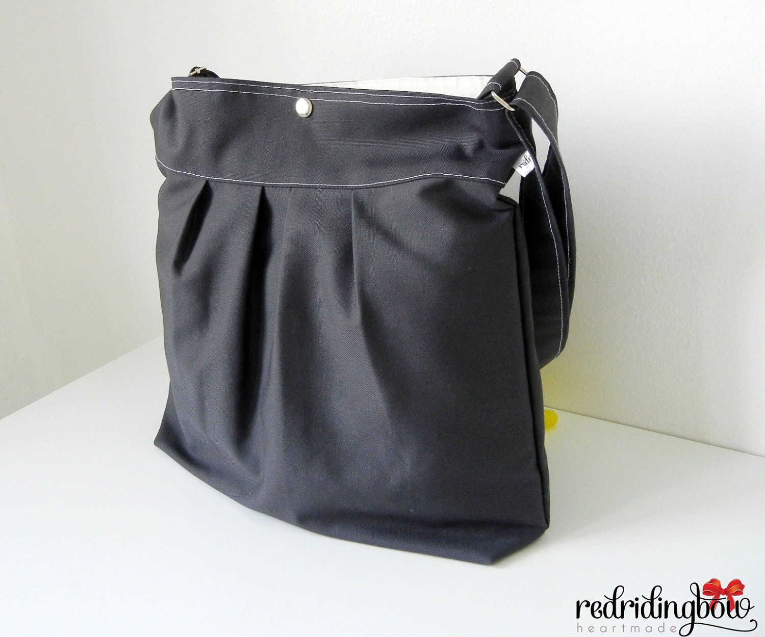 NEW- Large Canvas Sling Bag with Adjustable Strap in Dark Charcoal (Ready to Ship)