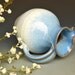 Flower Vase Pitcher White-Blue Rim A
