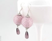 Pink Valentine's Day Earrings - Pastel Jewelry, Valentine Jewelry, Romantic Gift for Her