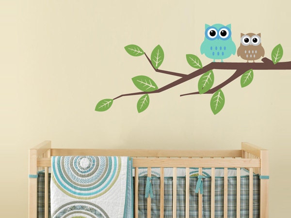 Children's Wall Decal - Owls on a Branch