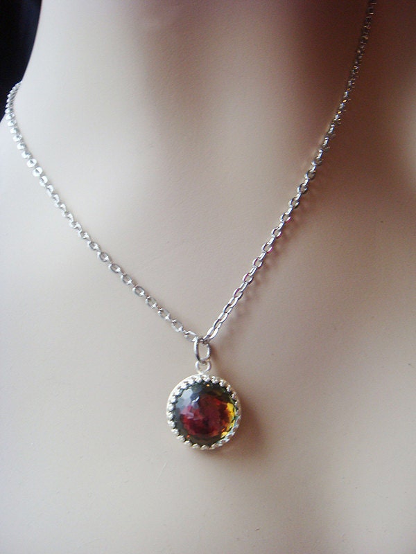 Rare Color Changing Dome Vintage Swarovski Crystal Necklace