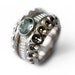 Cocktail ring, aquamarine stone, unique jewelry, modern ring, green stone