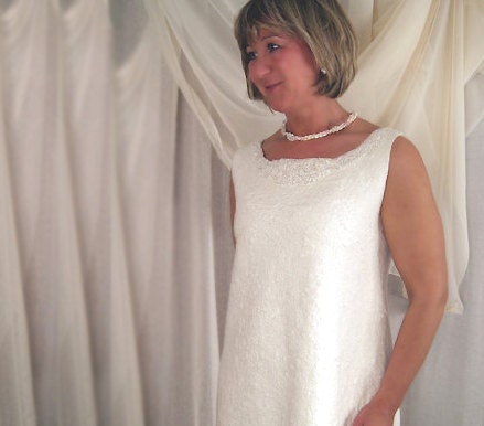 White Felted Wedding Dress