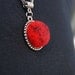 Elena's Felted Jewelry - Red Black Round Pendant Christmas Gift